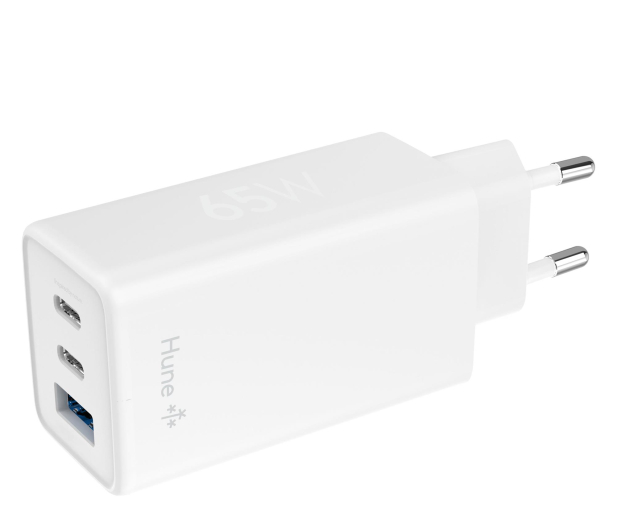 Hune Ładowarka sieciowa GaN 65W 2x USB-C+USB-A Snow White - 1370700 - zdjęcie
